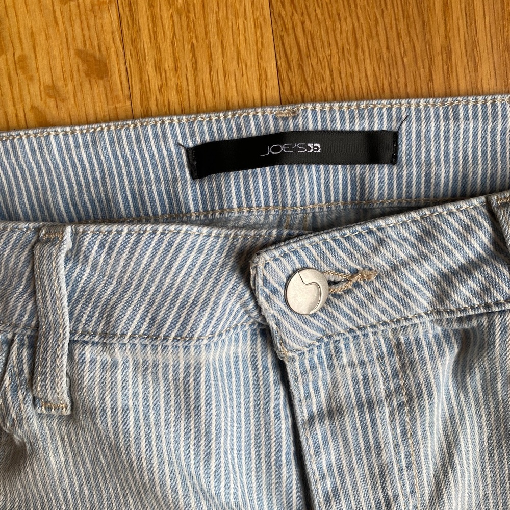 Joes Jeans blue and white stripe skinny jeans